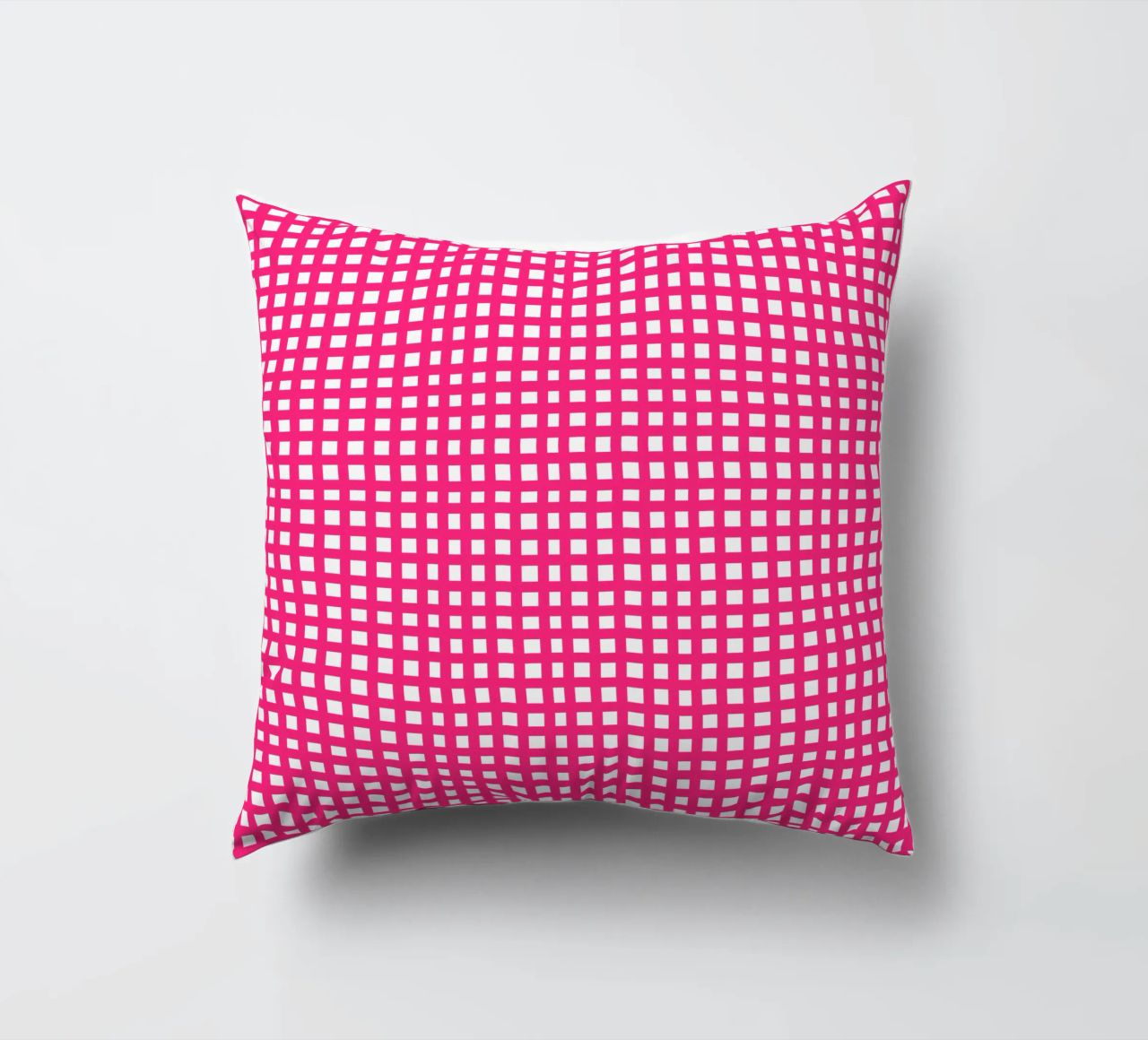 Pink square mesh grid cuscino da baobabprintstore