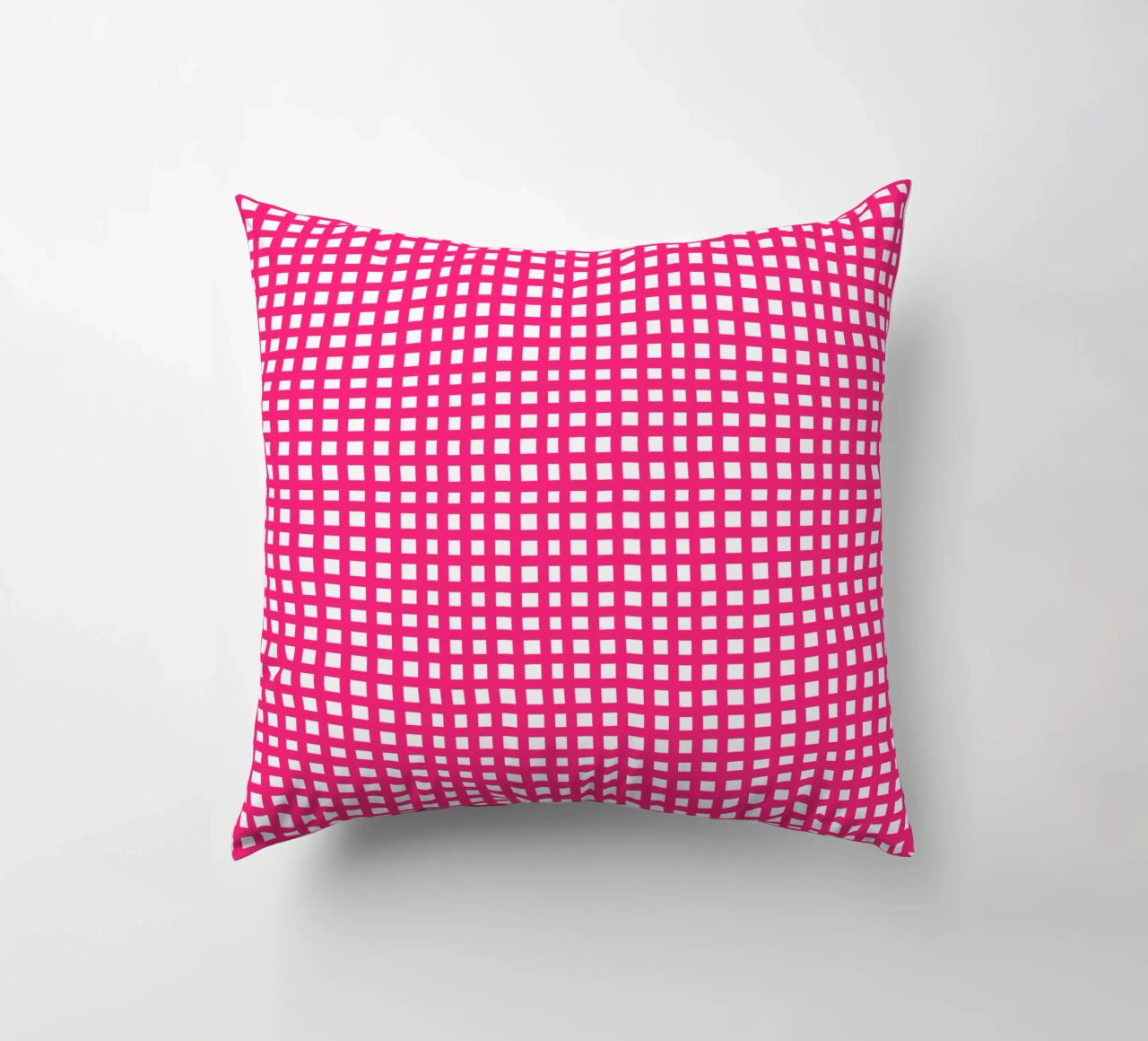 Pink square mesh grid cuscino da baobabprintstore