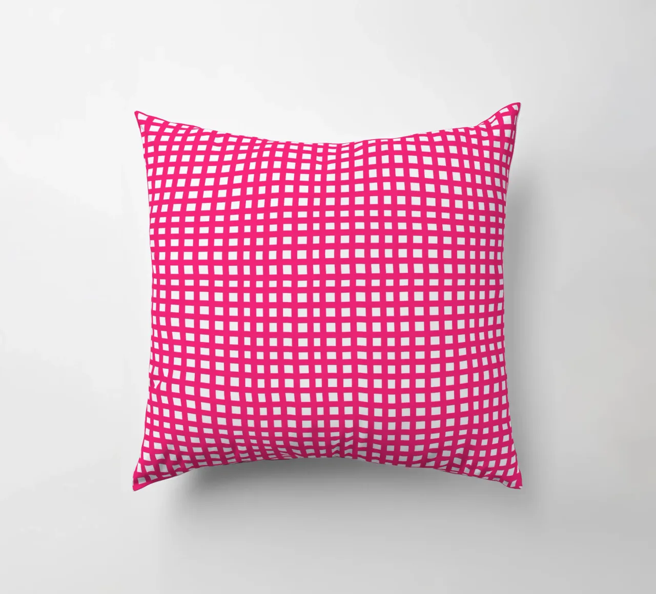 Pink square mesh grid cuscino da baobabprintstore