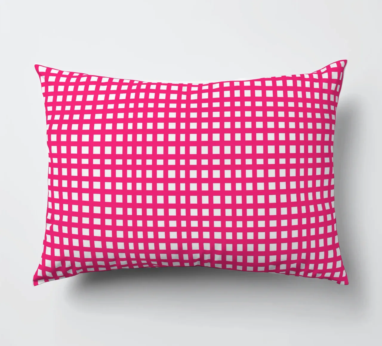 Pink square mesh grid Kissen von baobabprintstore