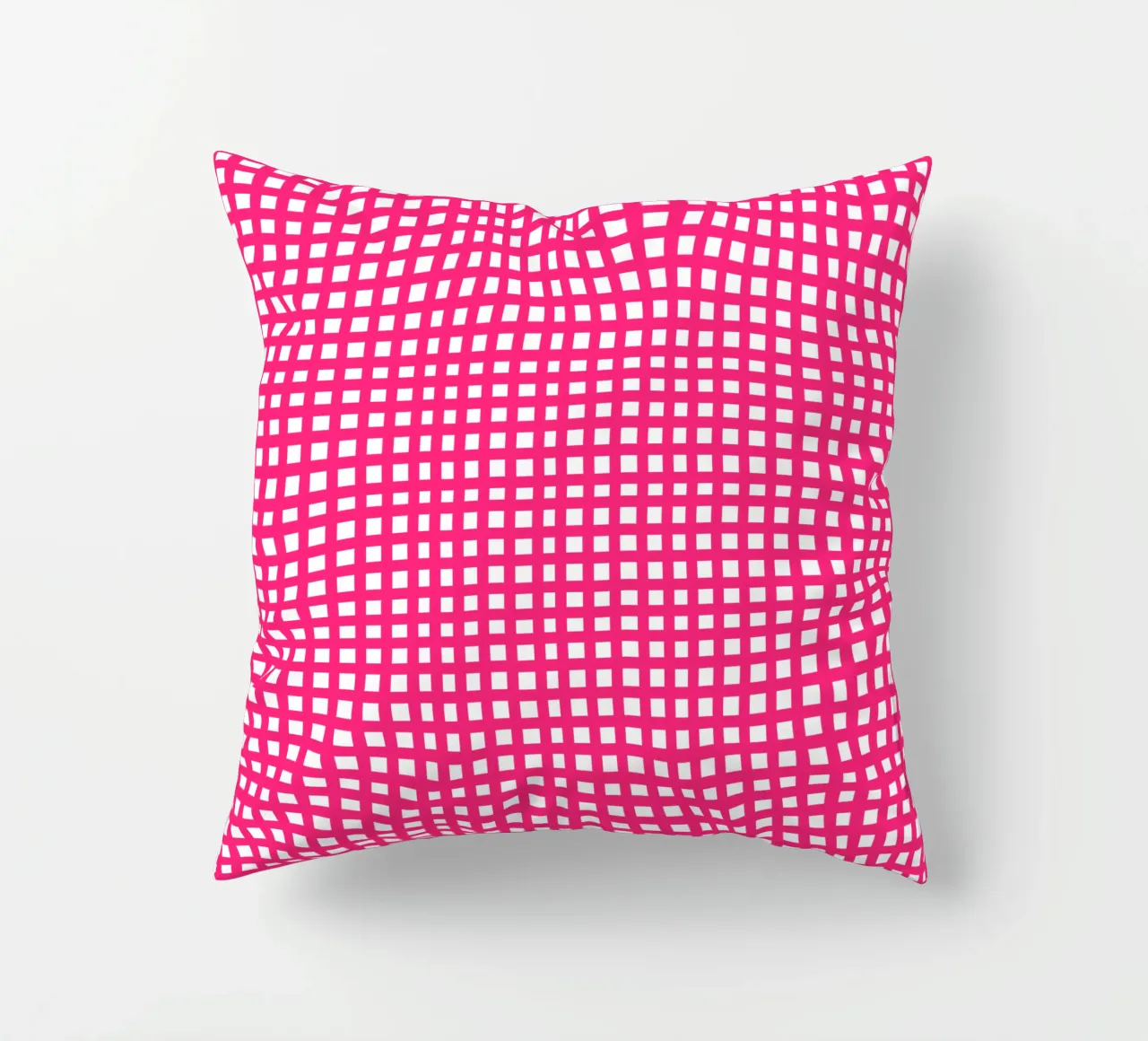 Pink square mesh grid cuscino da baobabprintstore