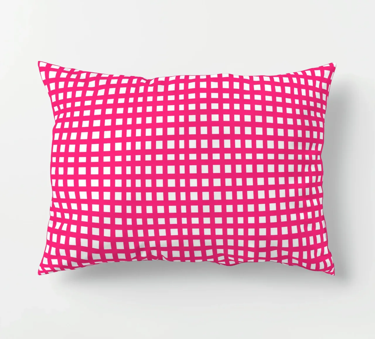 Pink square mesh grid Kissen von baobabprintstore