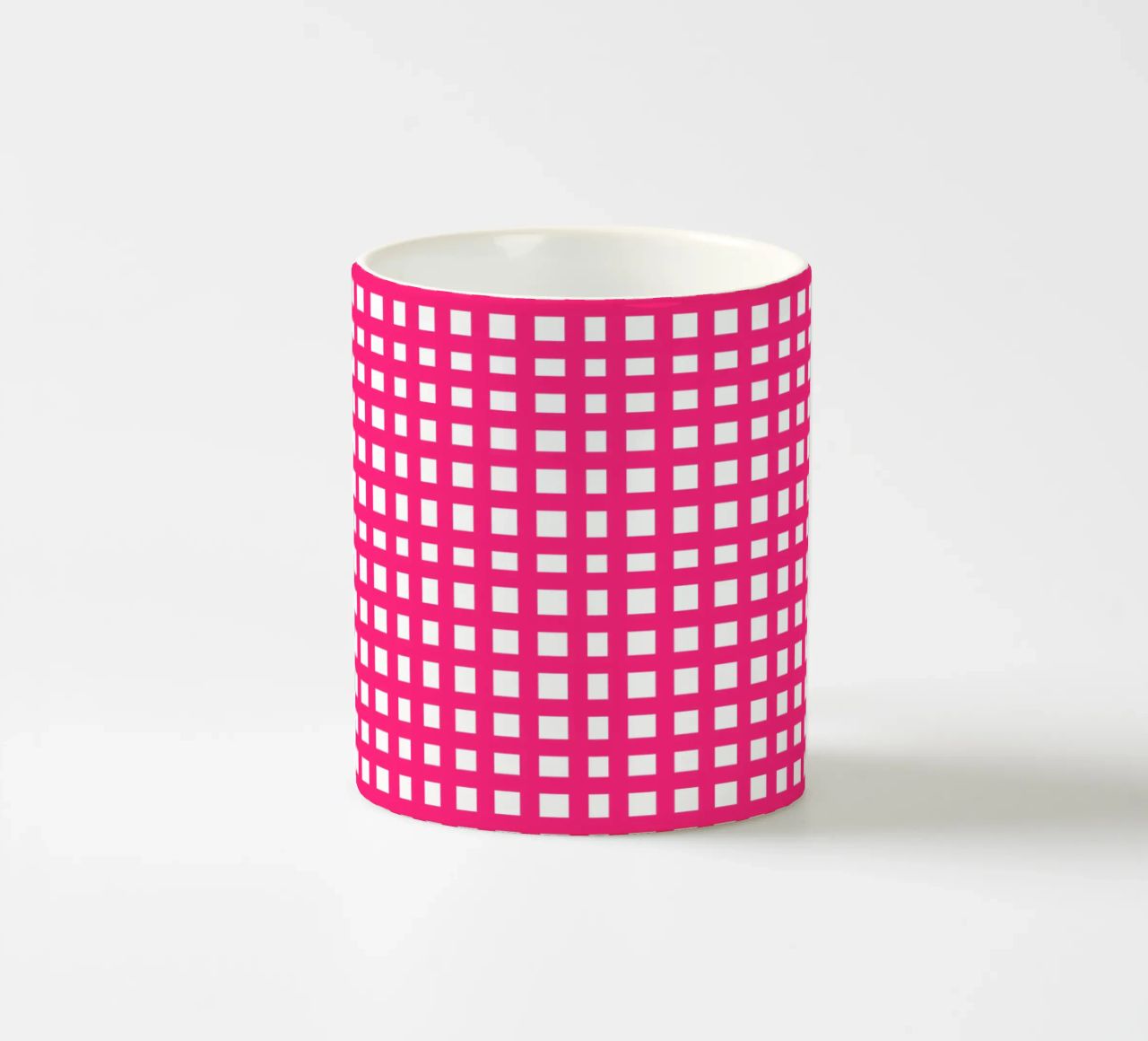 Pink square mesh grid tazza in ceramica da baobabprintstore