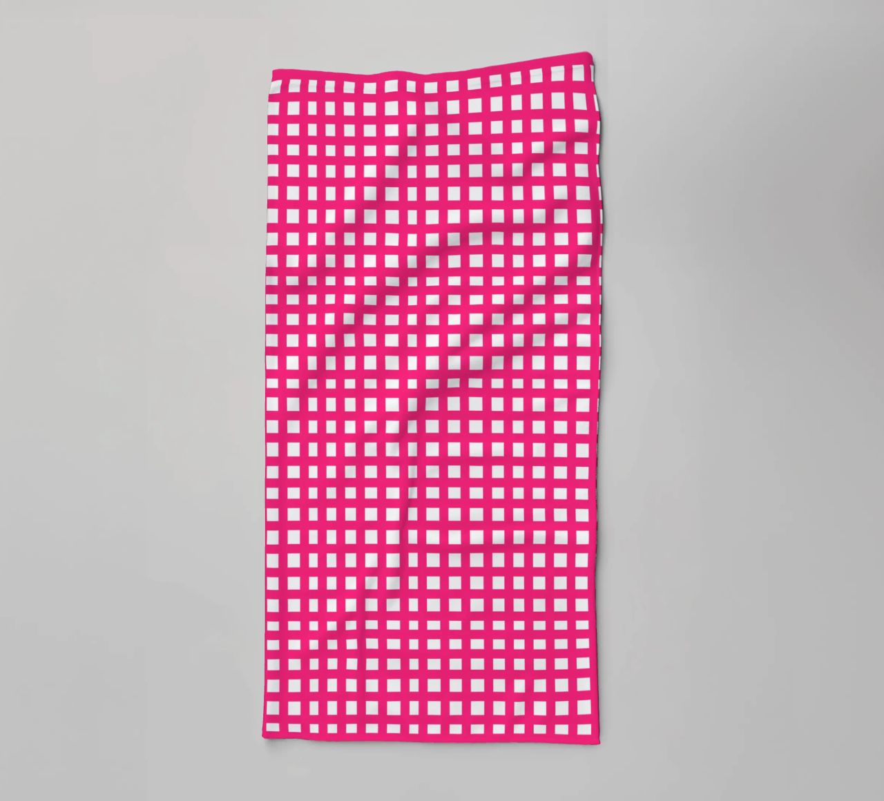 Pink square mesh grid asciugamano da bagno da baobabprintstore