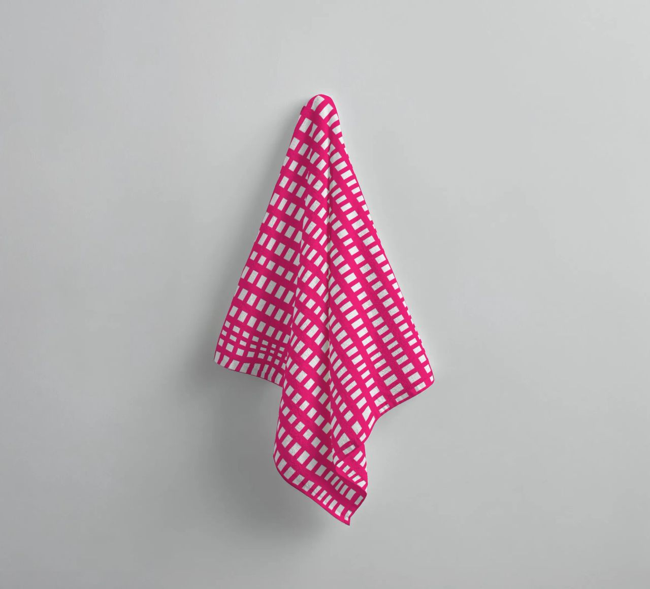 Pink square mesh grid asciugamano da bagno da baobabprintstore