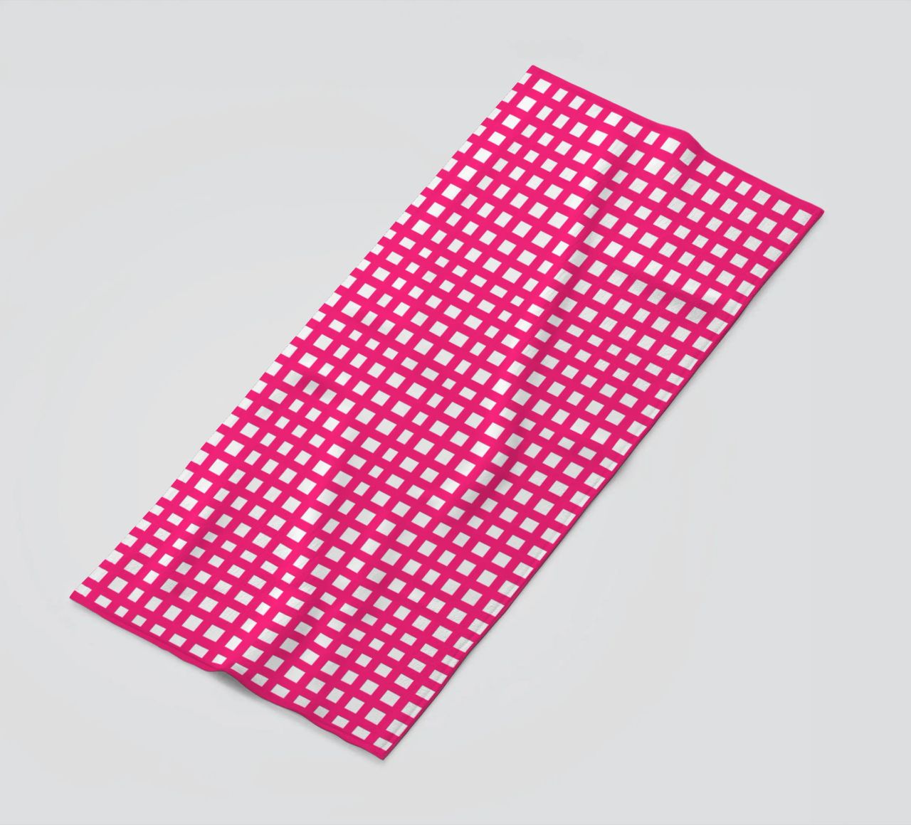 Pink square mesh grid telo mare da baobabprintstore