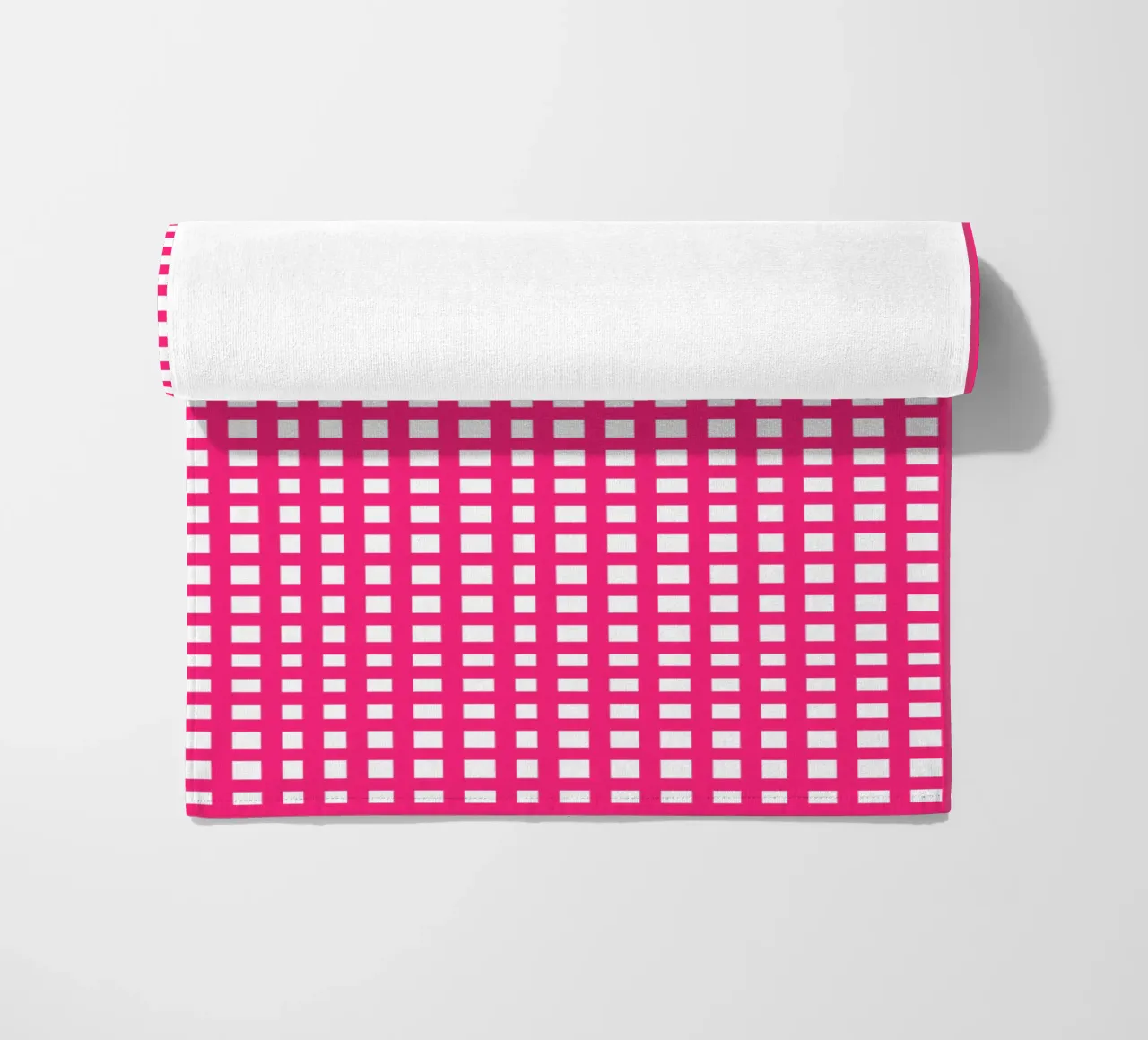 Pink square mesh grid telo mare da baobabprintstore