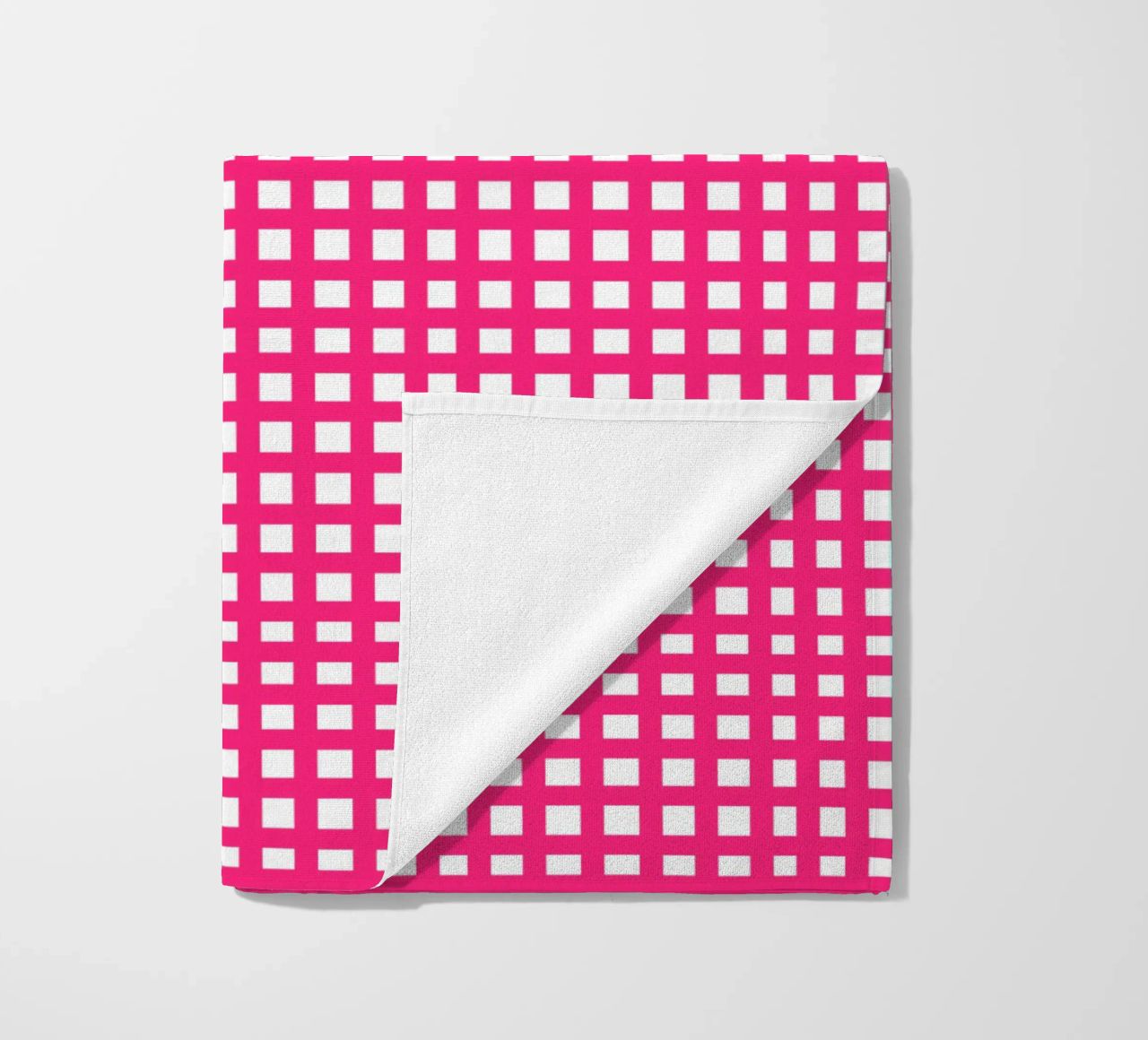 Pink square mesh grid telo mare da baobabprintstore