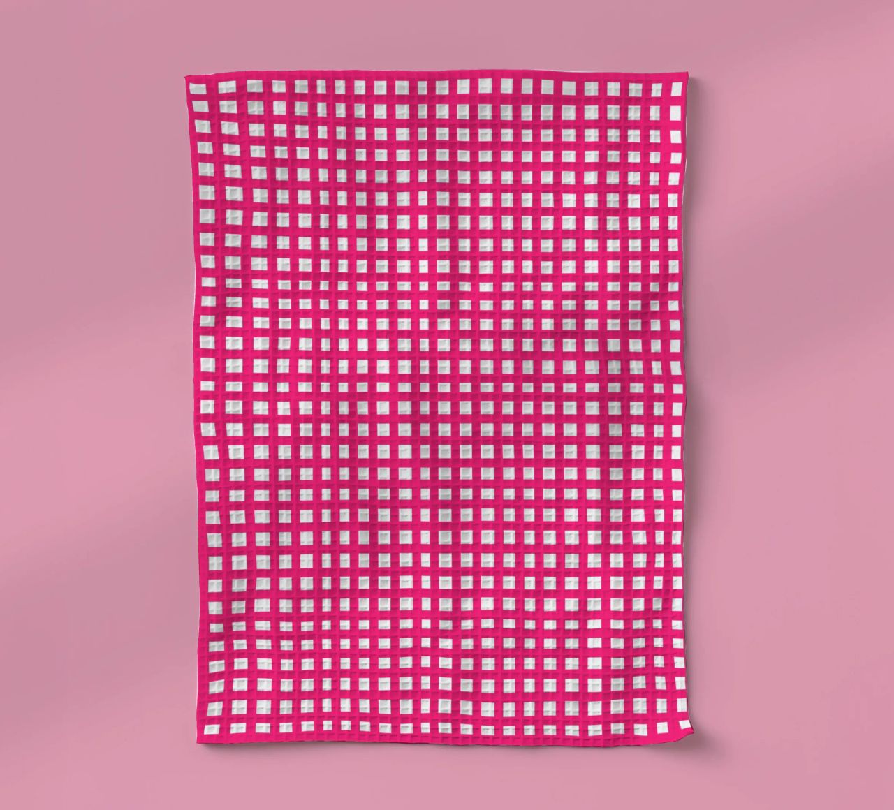 Pink square mesh grid canovaccio da cucina da baobabprintstore