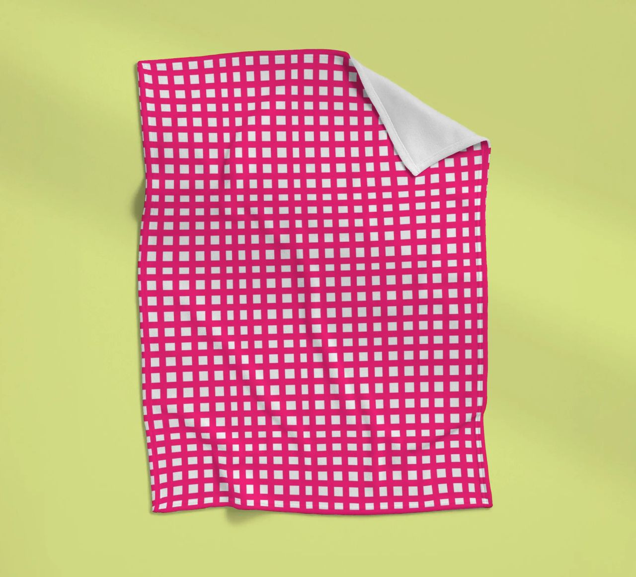 Pink square mesh grid coperta in pile da baobabprintstore