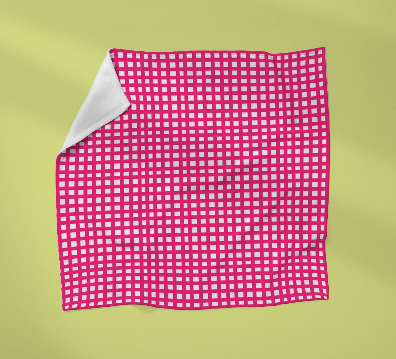 Pink square mesh grid coperta in pile da baobabprintstore