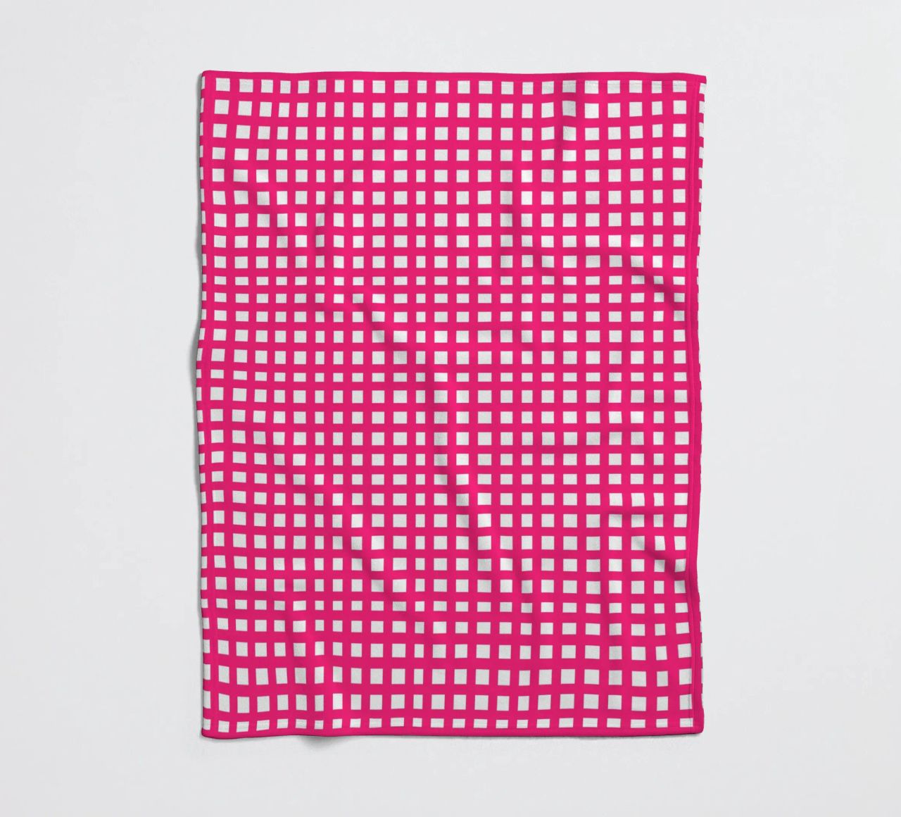 Pink square mesh grid coperta in pile da baobabprintstore