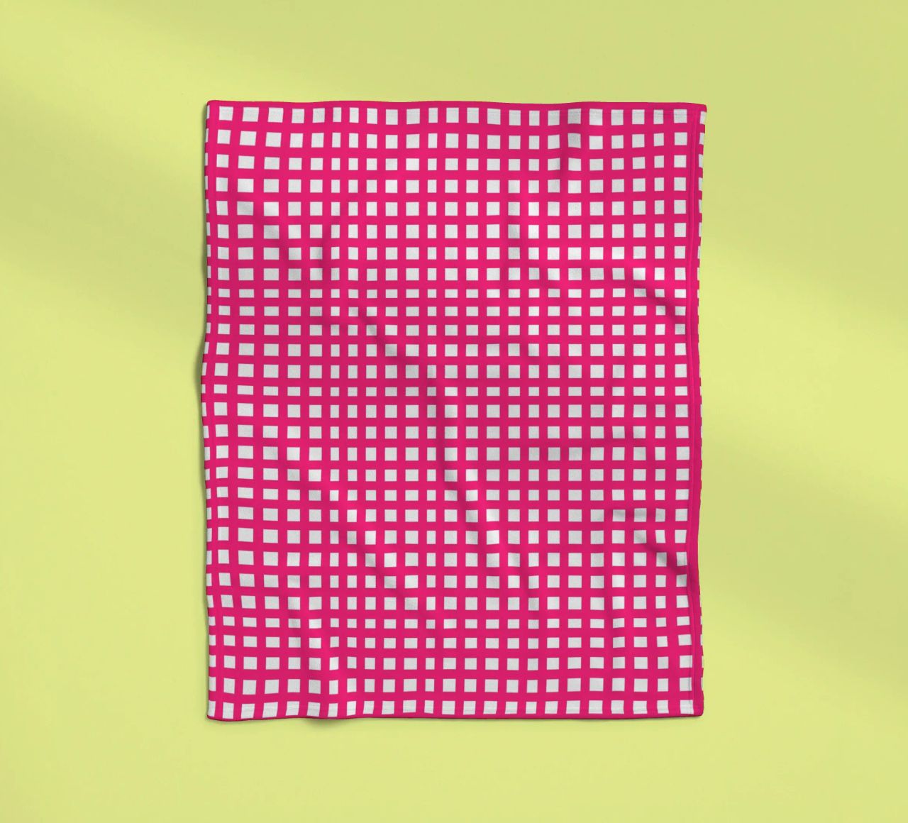 Pink square mesh grid coperta in pile da baobabprintstore