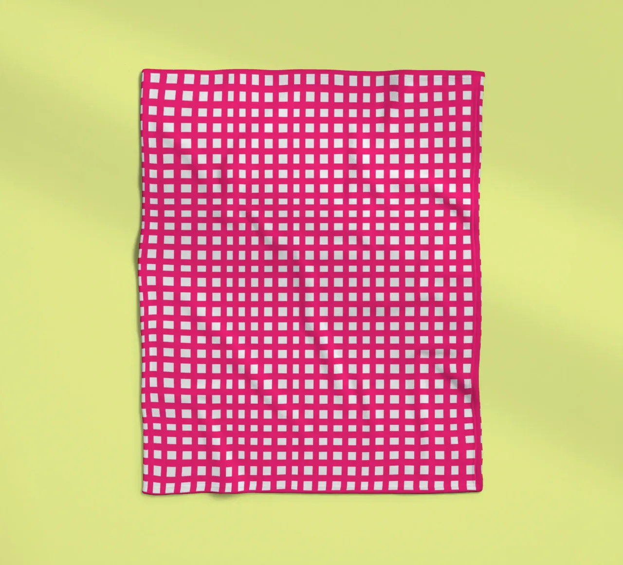 Pink square mesh grid coperta in pile da baobabprintstore