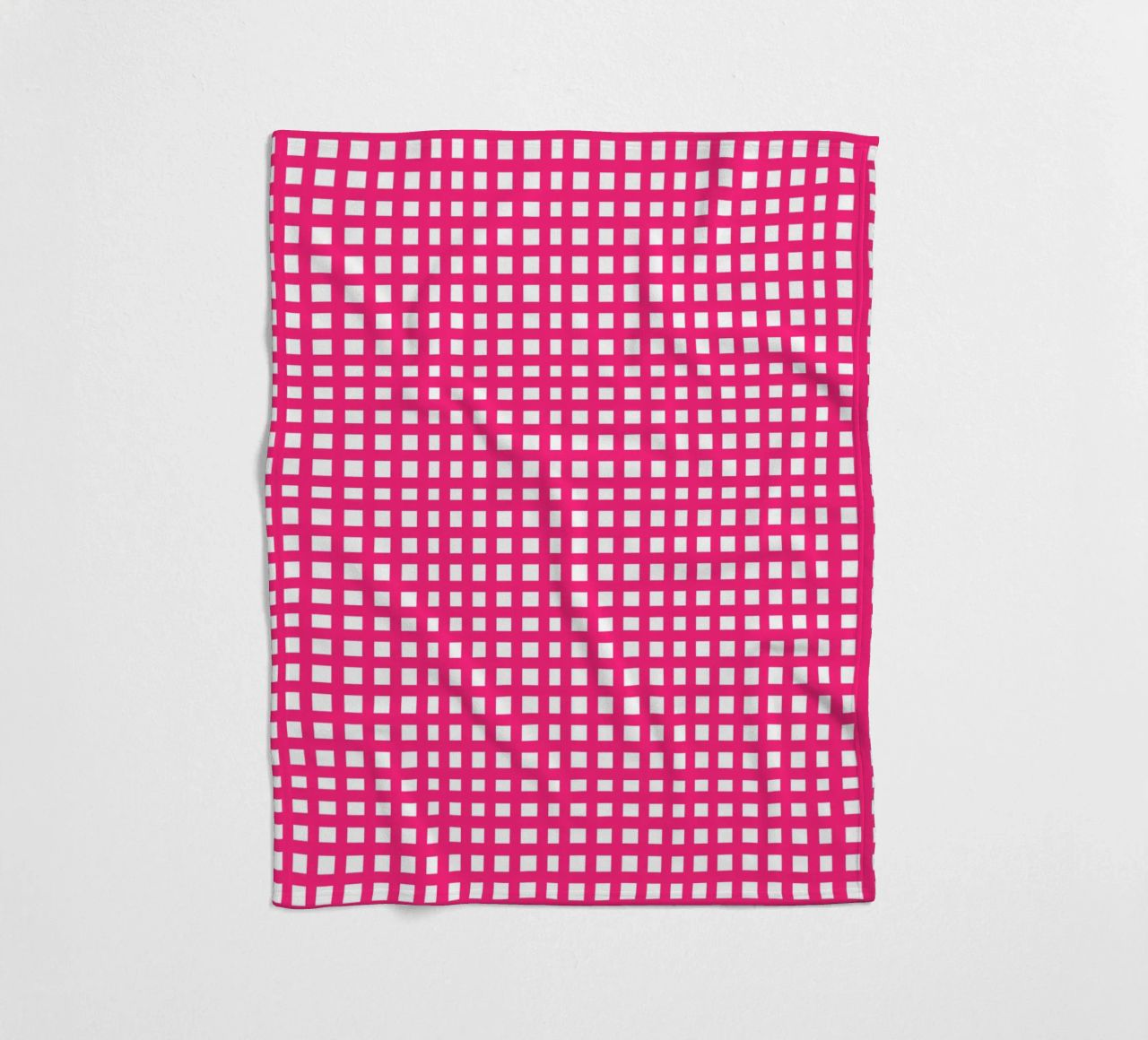 Pink square mesh grid coperta in pile da baobabprintstore