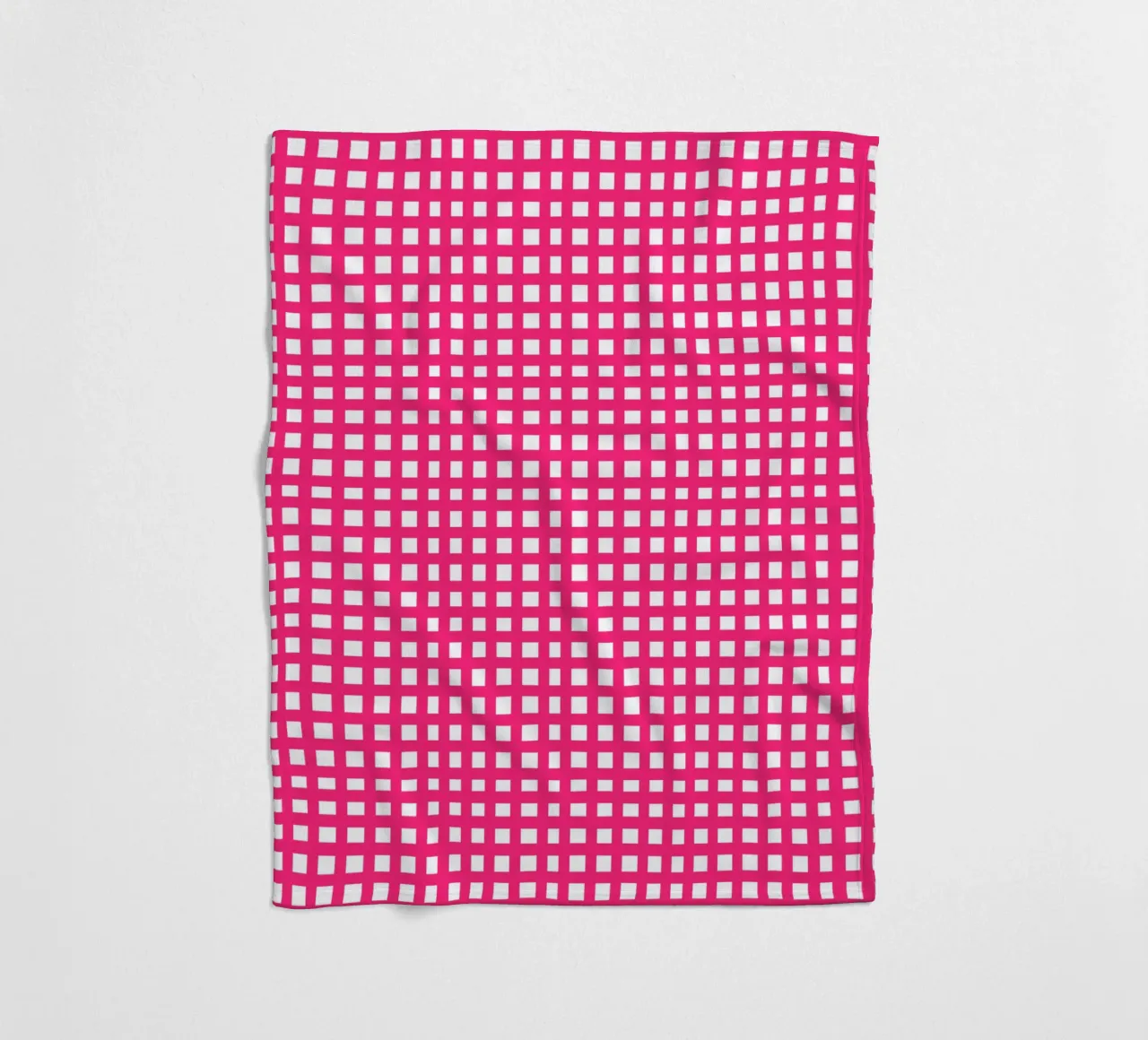 Pink square mesh grid coperta in pile da baobabprintstore