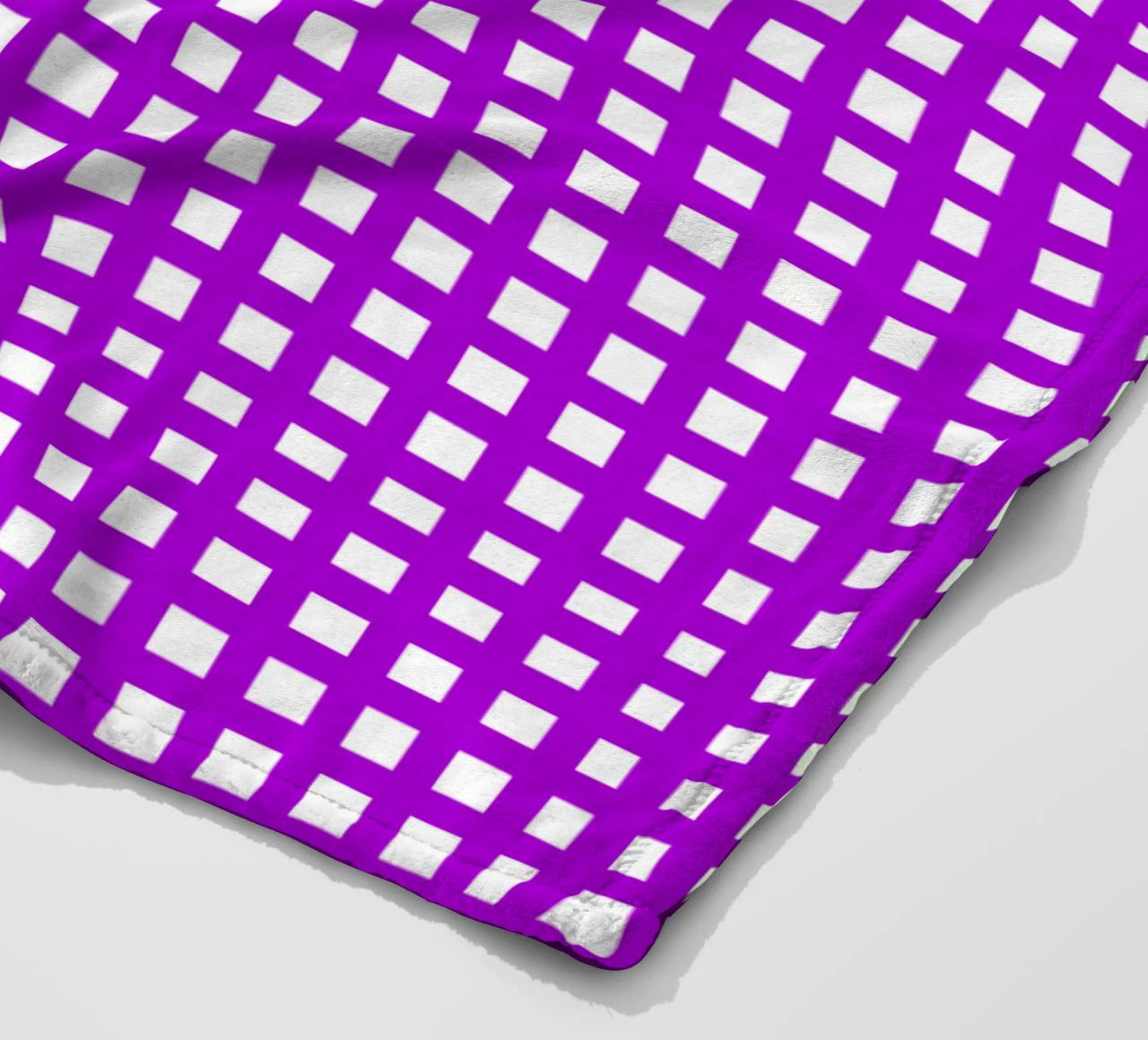 Purple square mesh grid coperta in pile da baobabprintstore