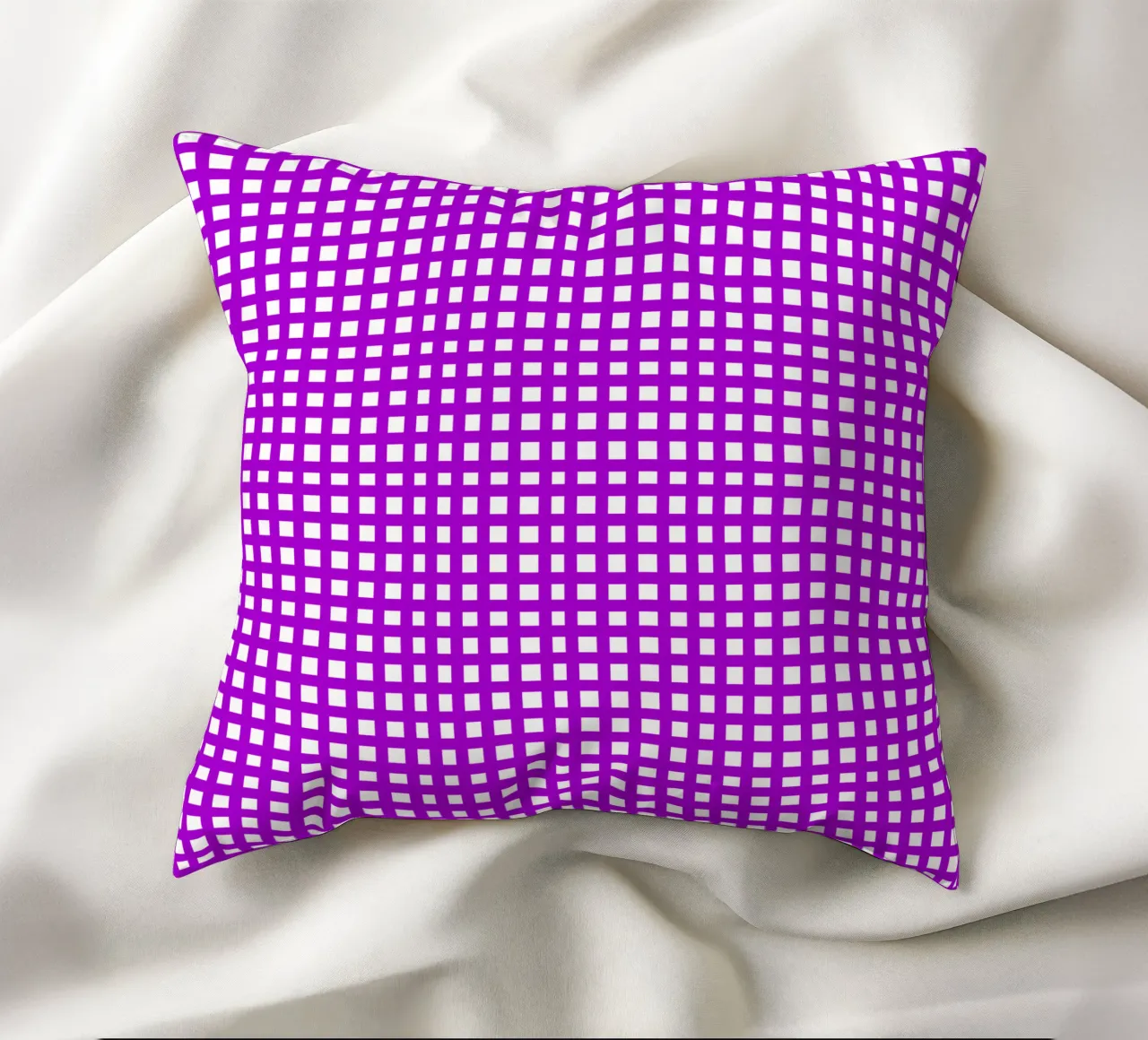 Purple square mesh grid cojín de baobabprintstore