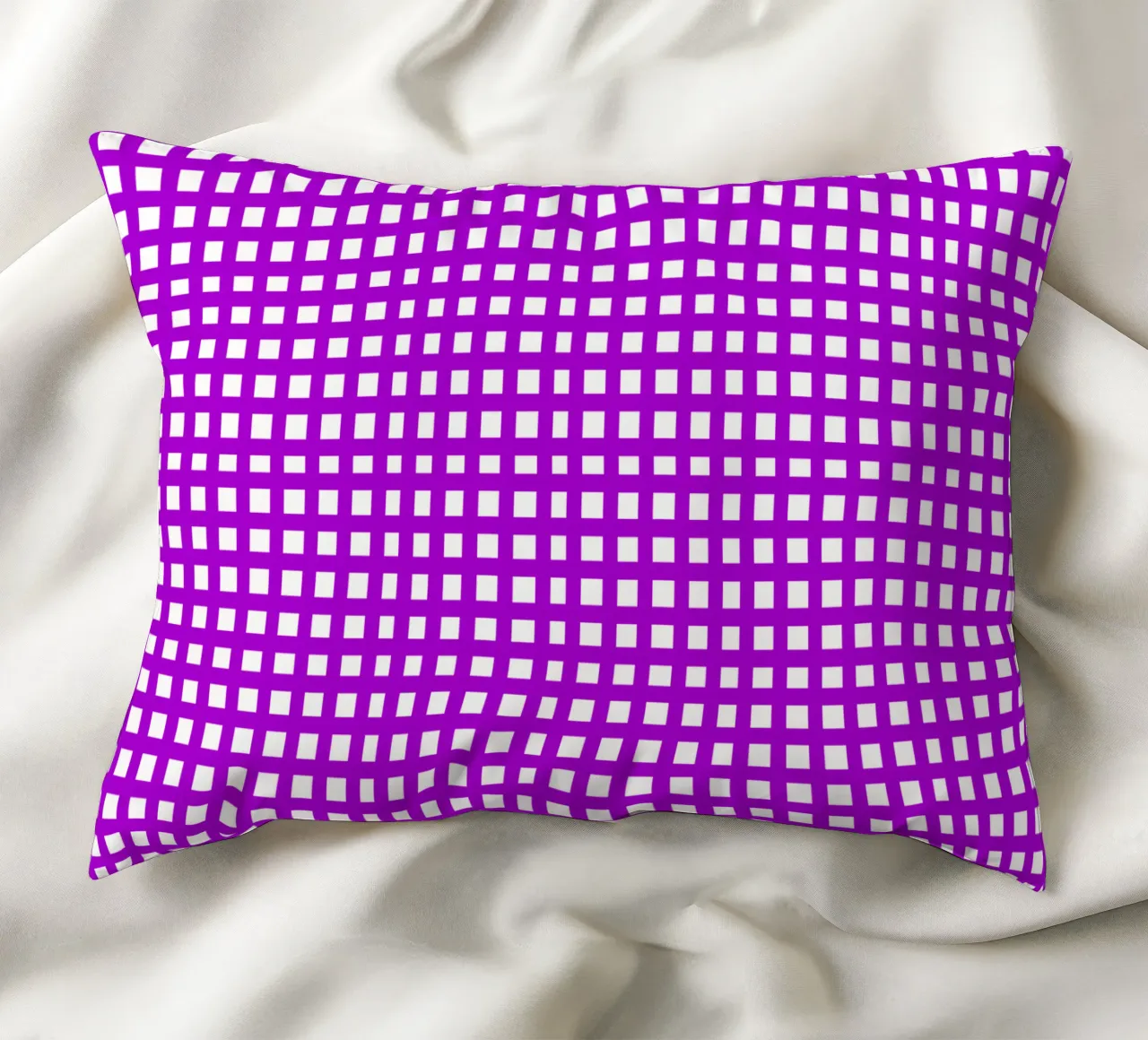 Purple square mesh grid cuscino da baobabprintstore