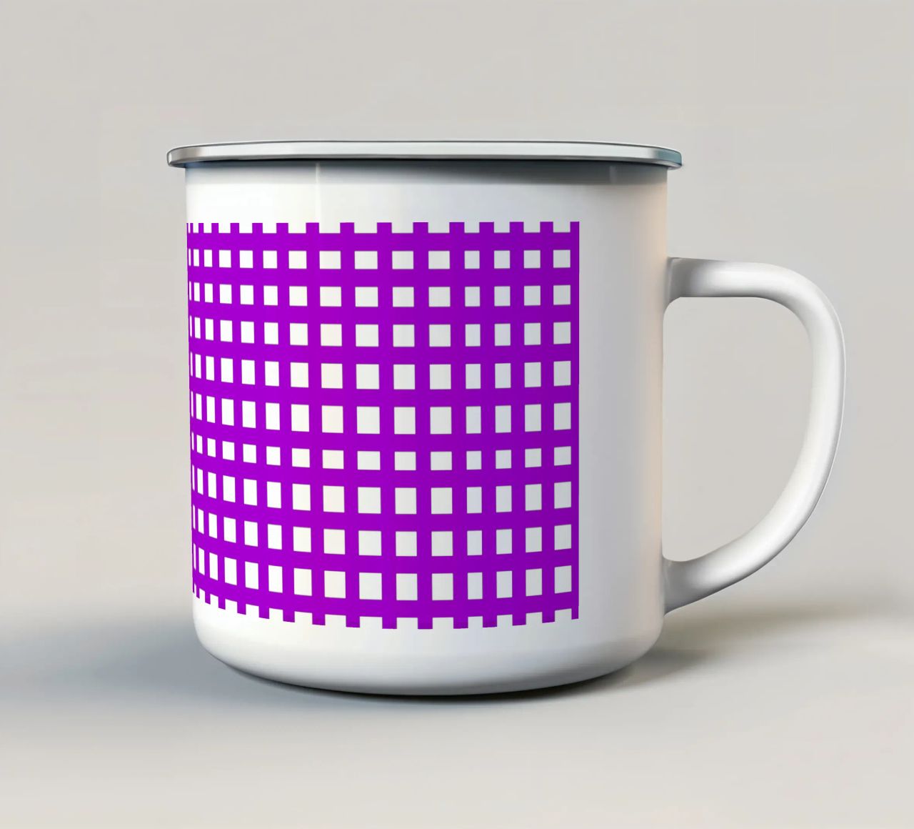 Purple square mesh grid tazza in smalto da baobabprintstore