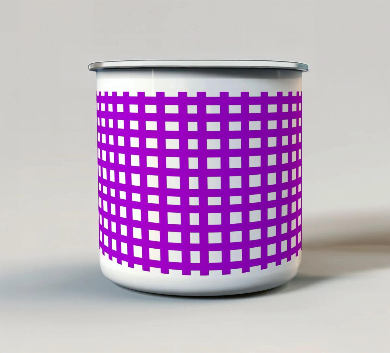 Purple square mesh grid tazza in smalto da baobabprintstore