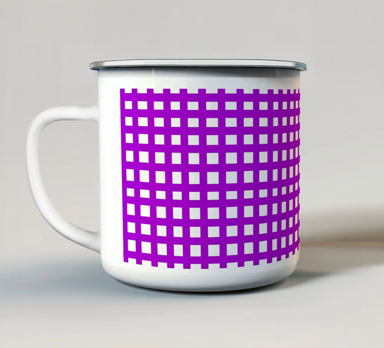 Purple square mesh grid tazza in smalto da baobabprintstore