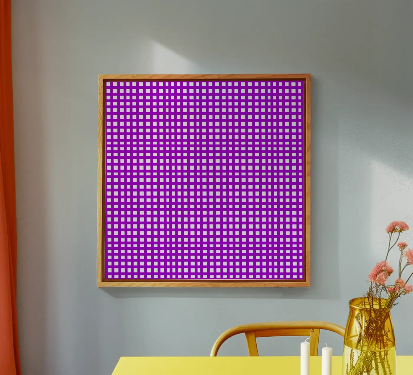 Purple square mesh grid plexiglass da baobabprintstore