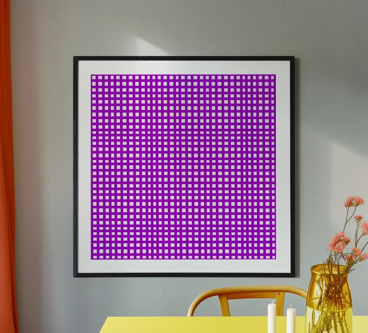 Purple square mesh grid poster da baobabprintstore