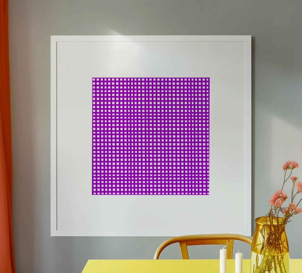 Purple square mesh grid poster da baobabprintstore