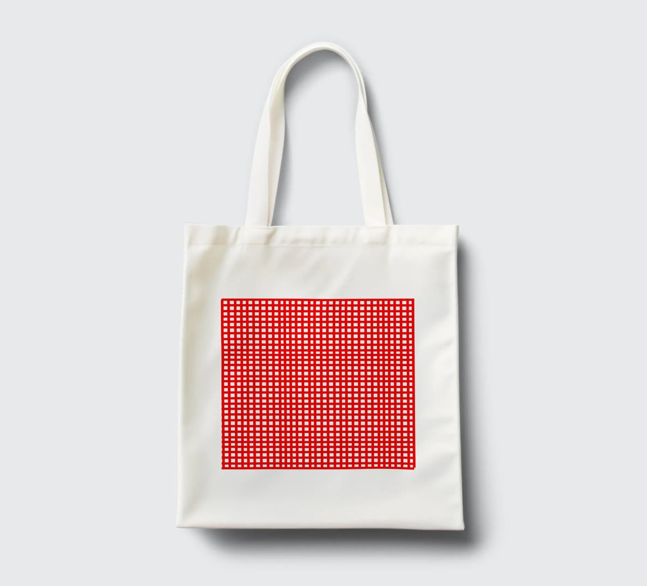 Red square mesh grid borsa in juta da baobabprintstore