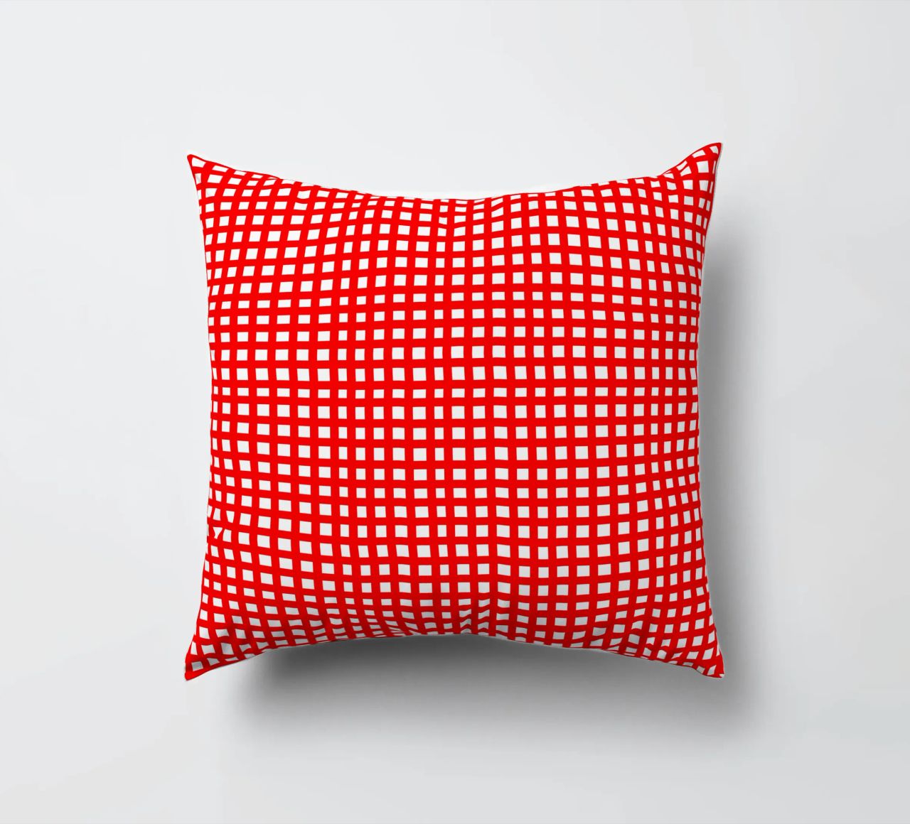 Red square mesh grid cuscino da baobabprintstore