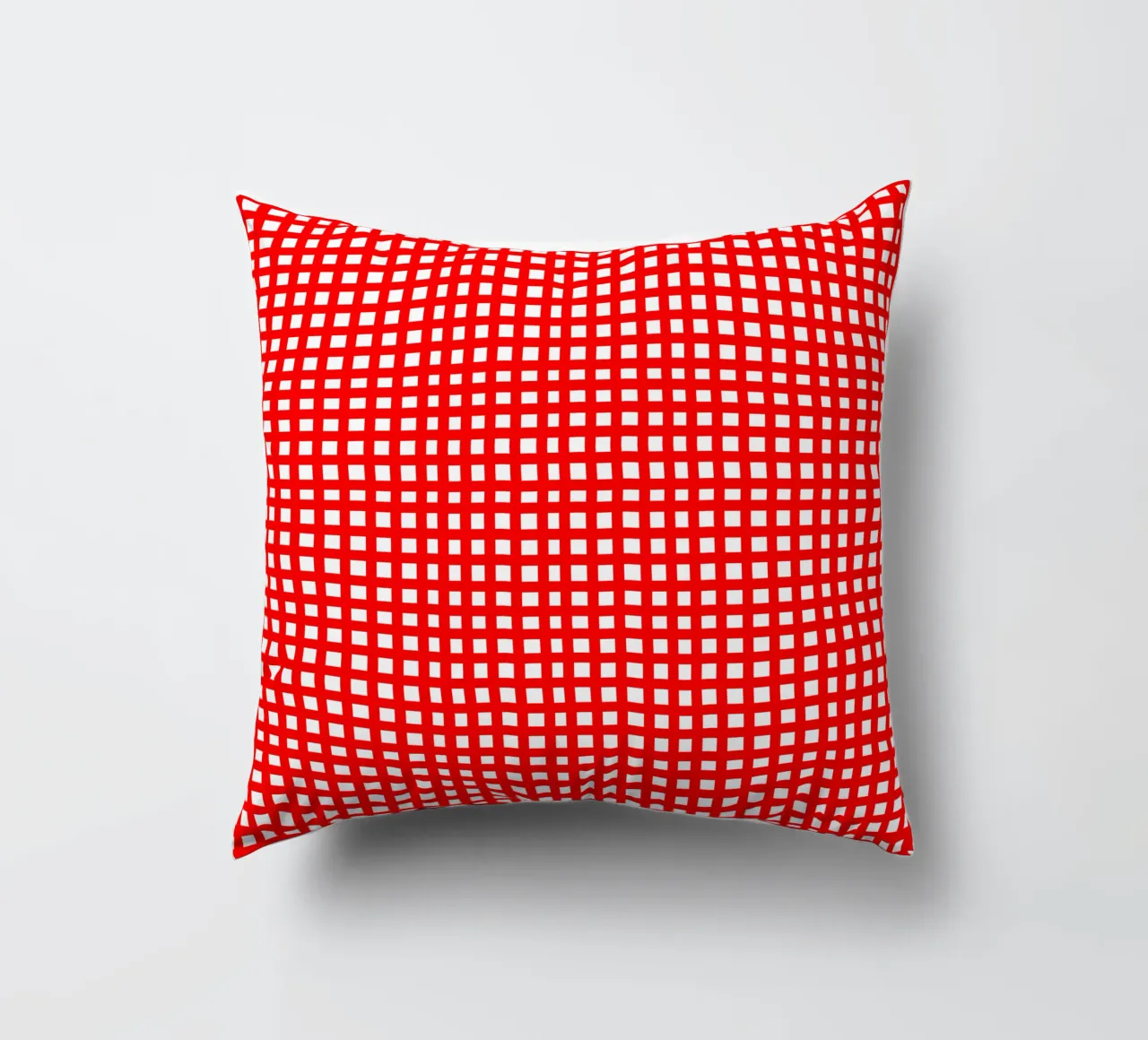 Red square mesh grid cuscino da baobabprintstore