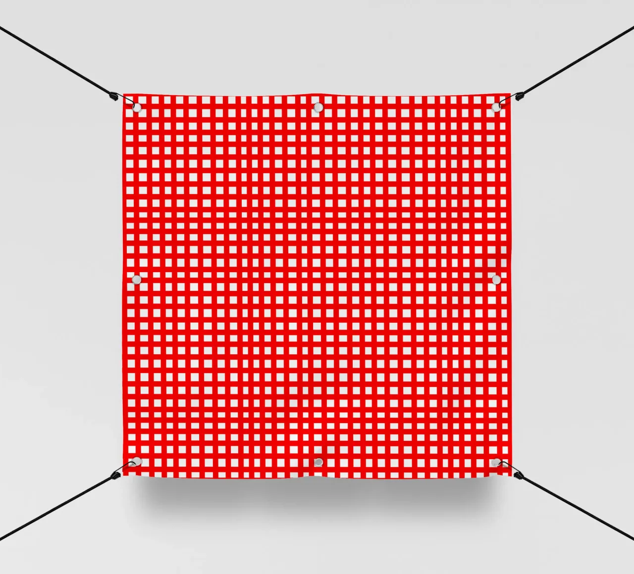 Red square mesh grid pvc cover by baobabprintstore