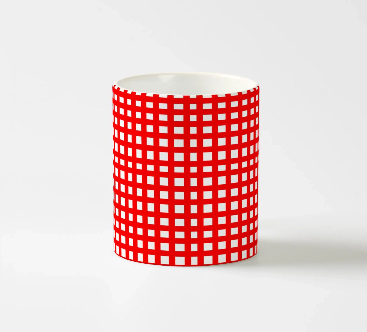 Red square mesh grid tazza in ceramica da baobabprintstore