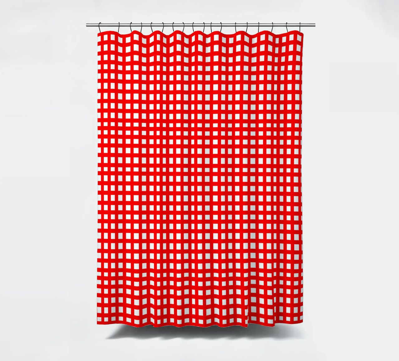 Red square mesh grid tenda da doccia da baobabprintstore
