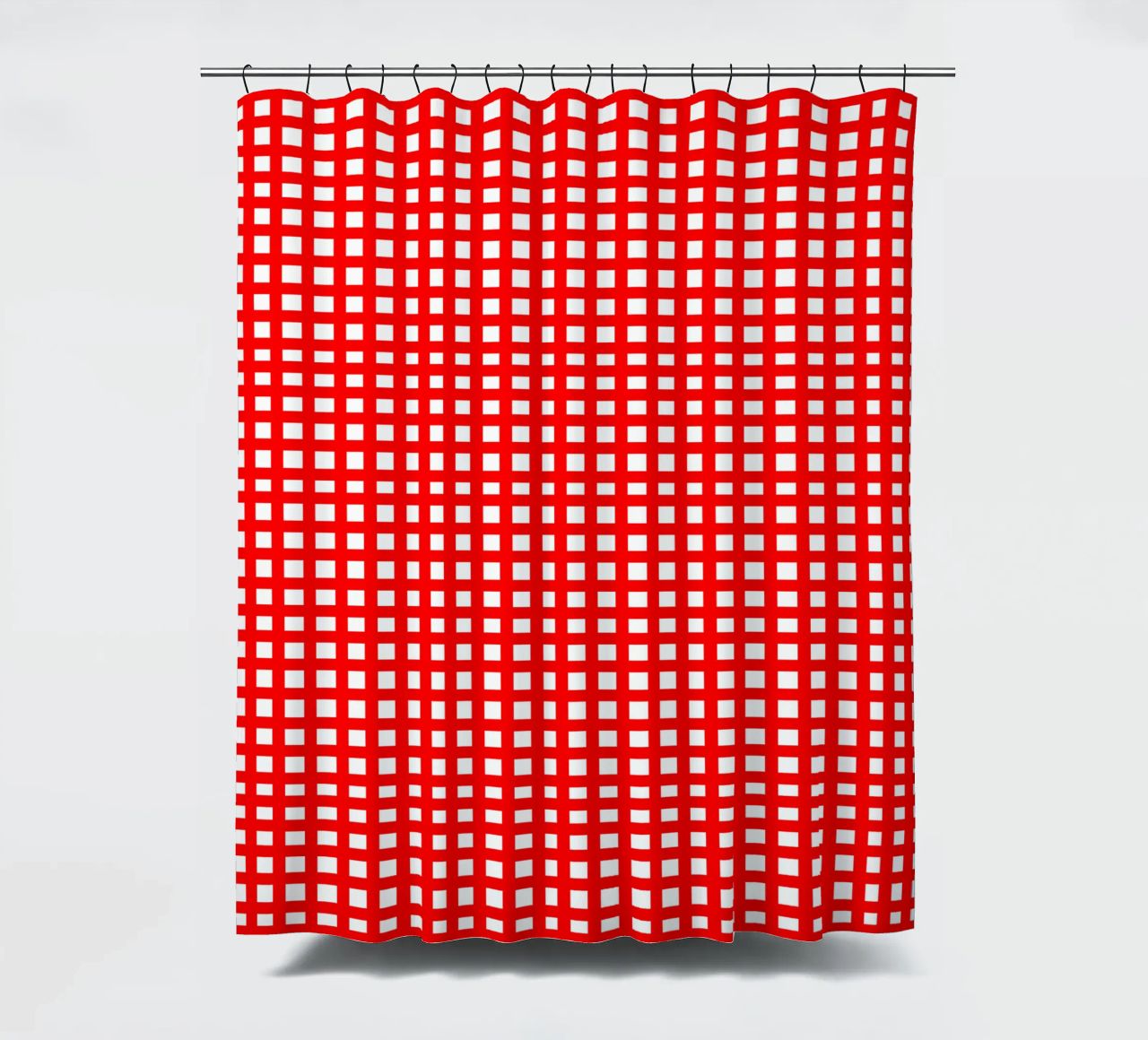 Red square mesh grid tenda da doccia da baobabprintstore