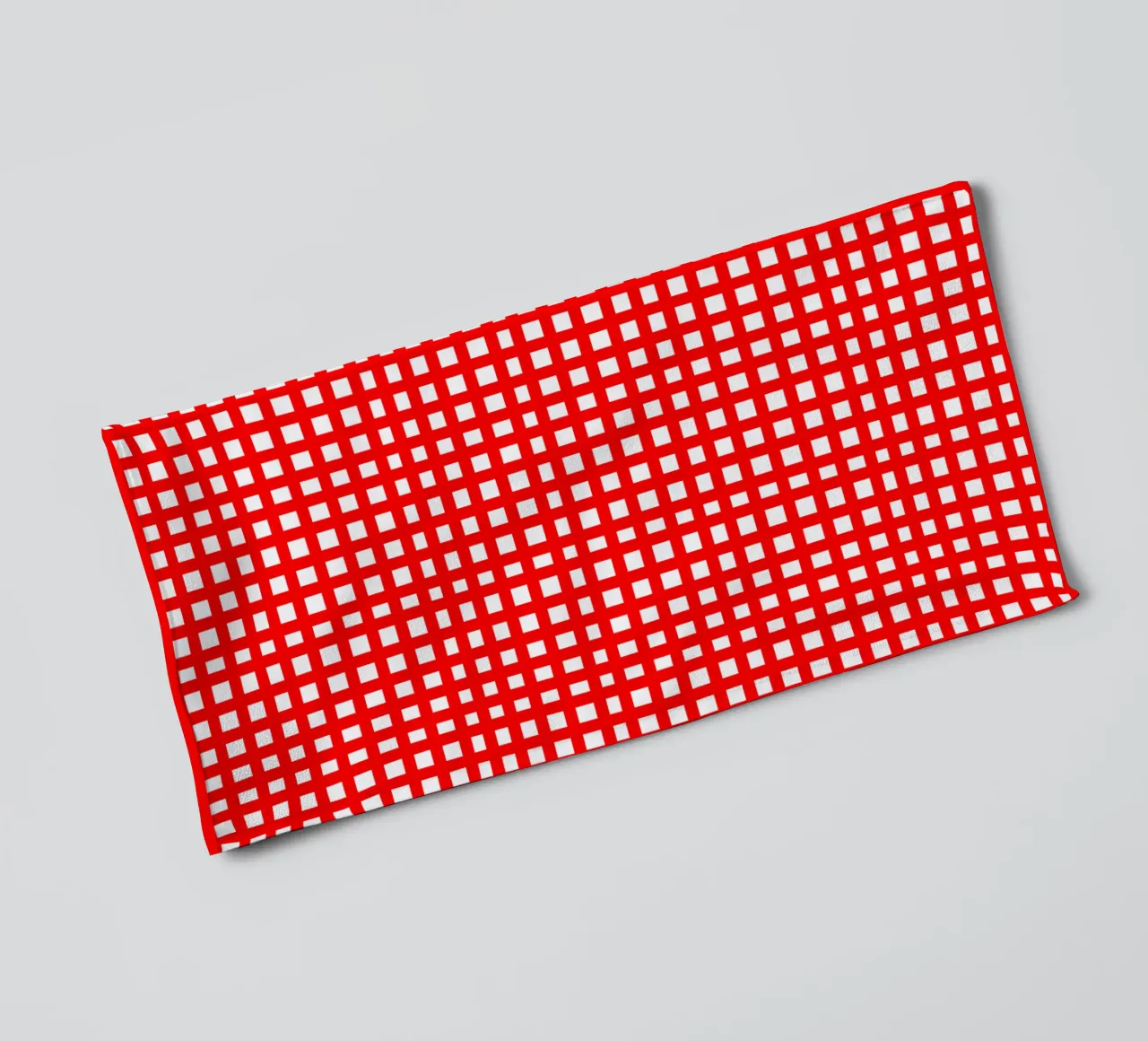Red square mesh grid badhanddoek van baobabprintstore