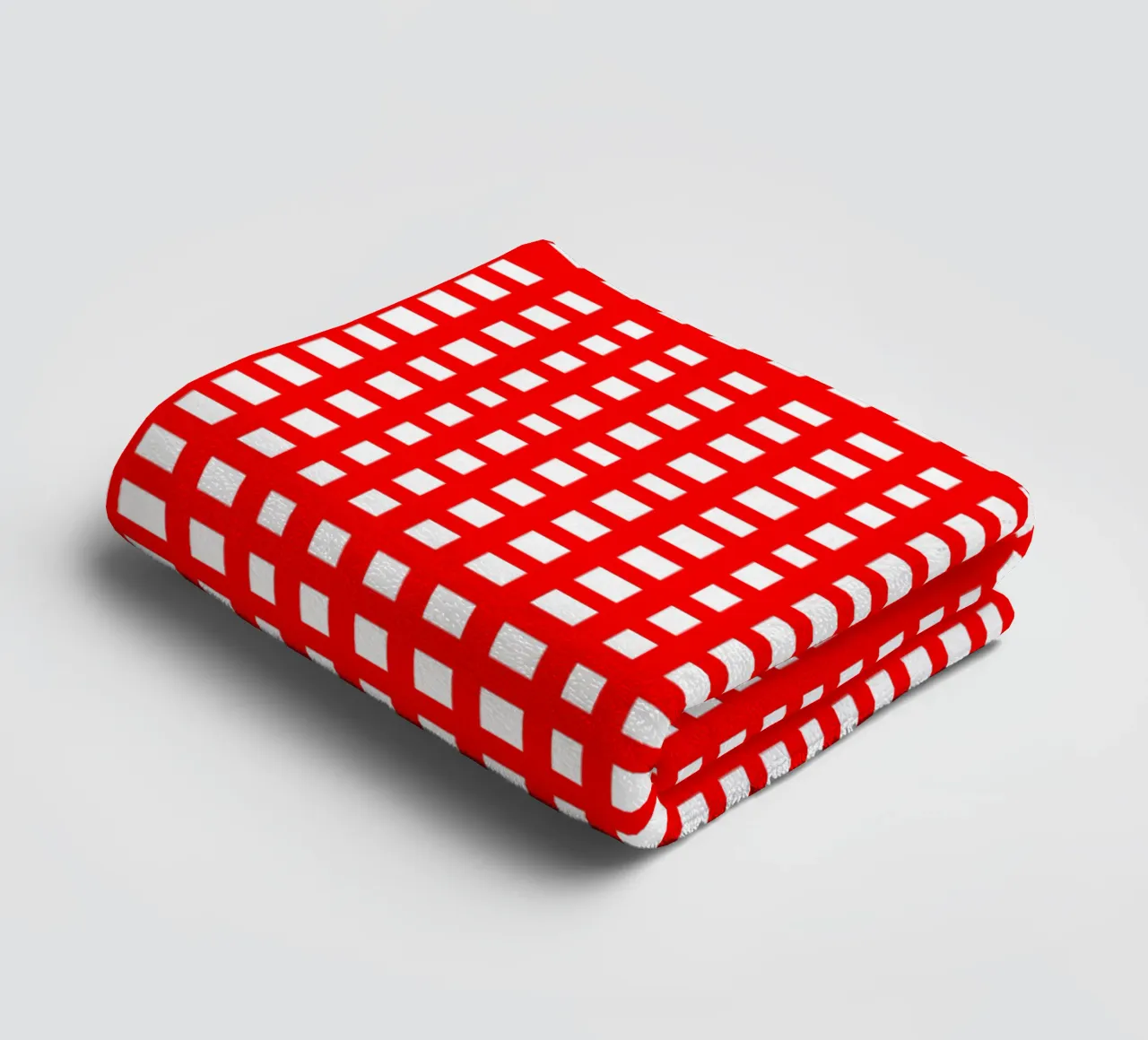 Red square mesh grid asciugamano da bagno da baobabprintstore