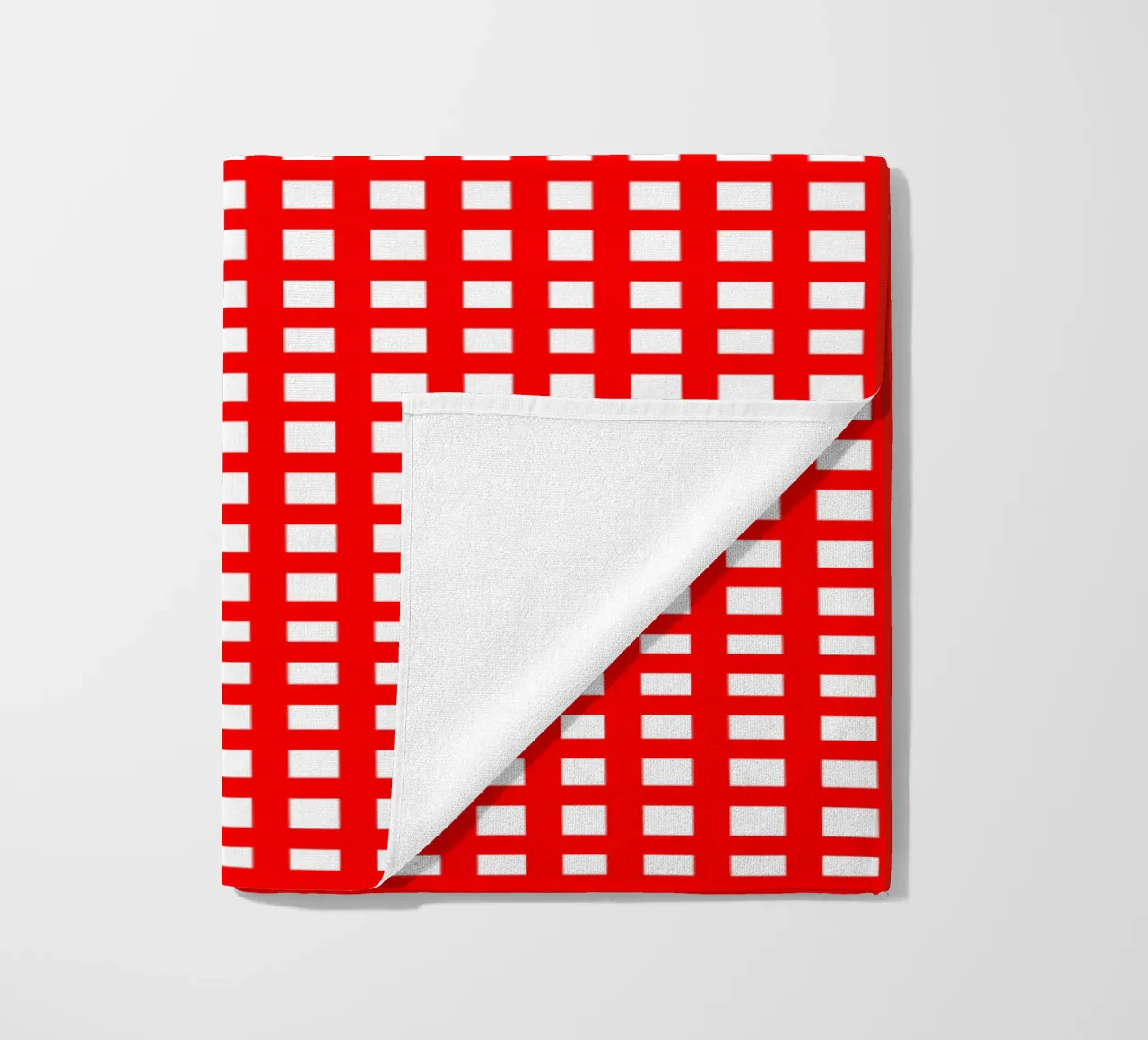 Red square mesh grid Strandtuch von baobabprintstore