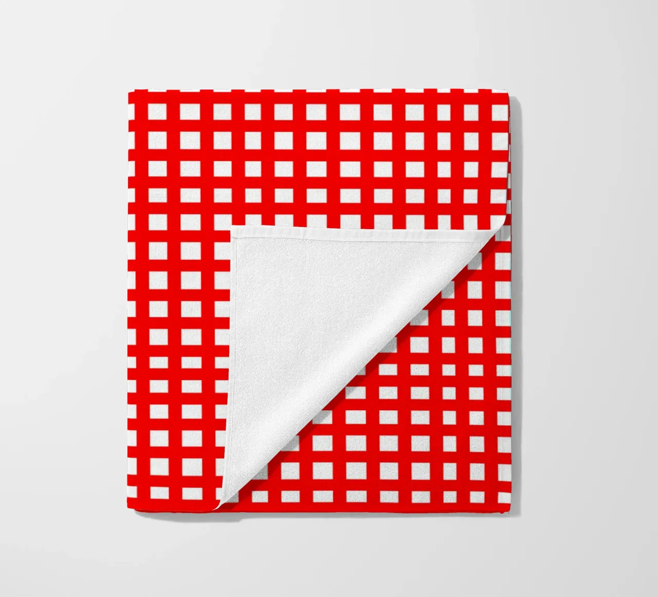 Red square mesh grid strandhanddoek van baobabprintstore