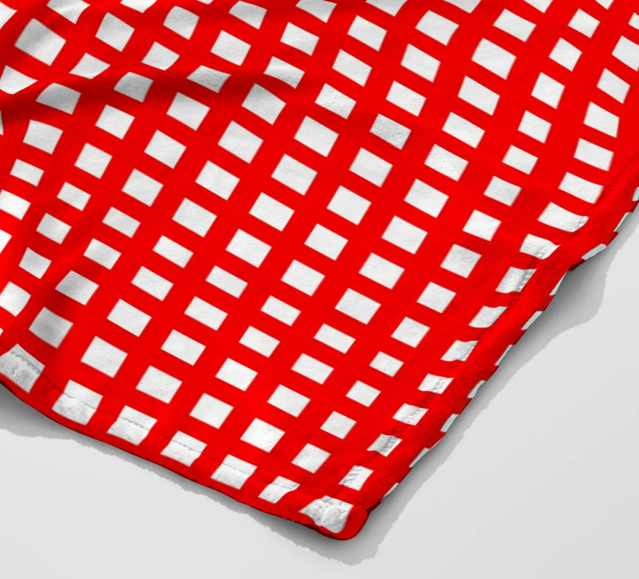 Red square mesh grid coperta in pile da baobabprintstore