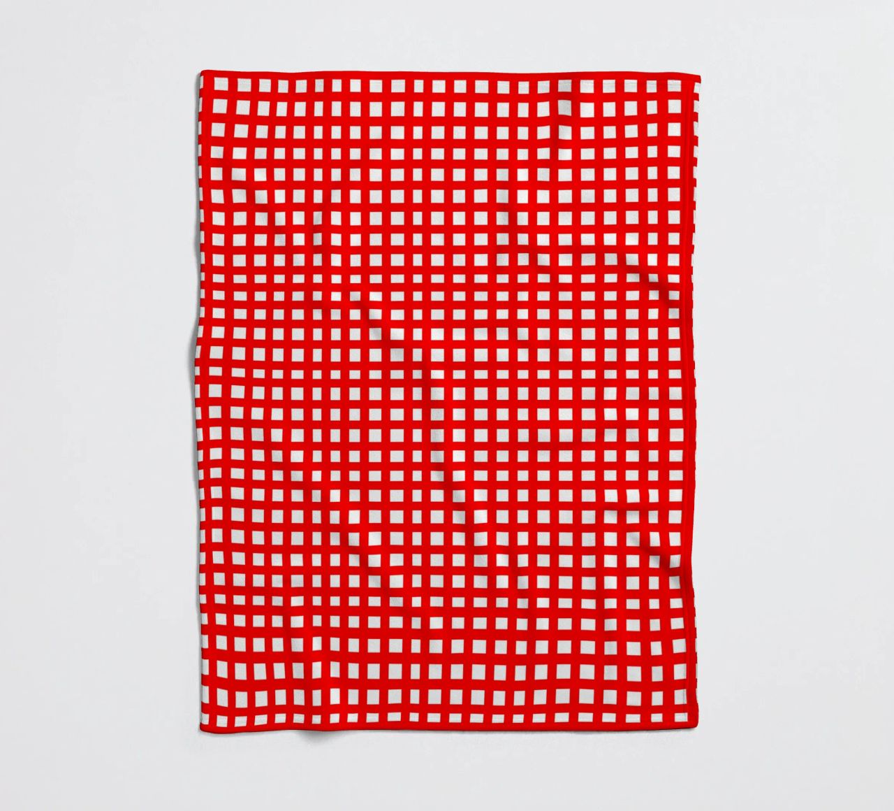 Red square mesh grid coperta in pile da baobabprintstore