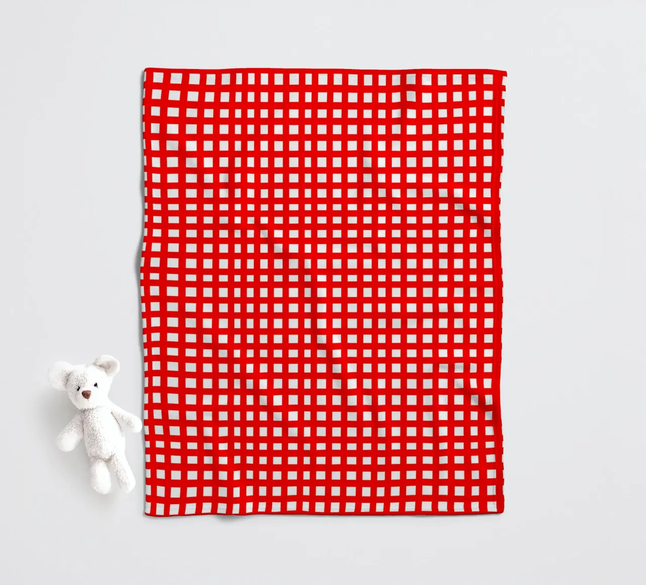 Red square mesh grid coperta in pile da baobabprintstore