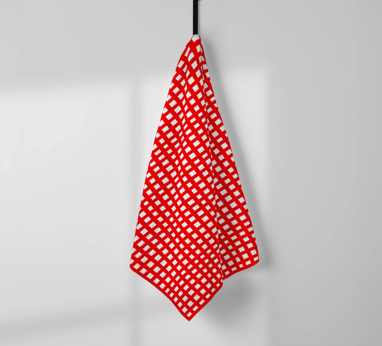 Red square mesh grid canovaccio da cucina da baobabprintstore