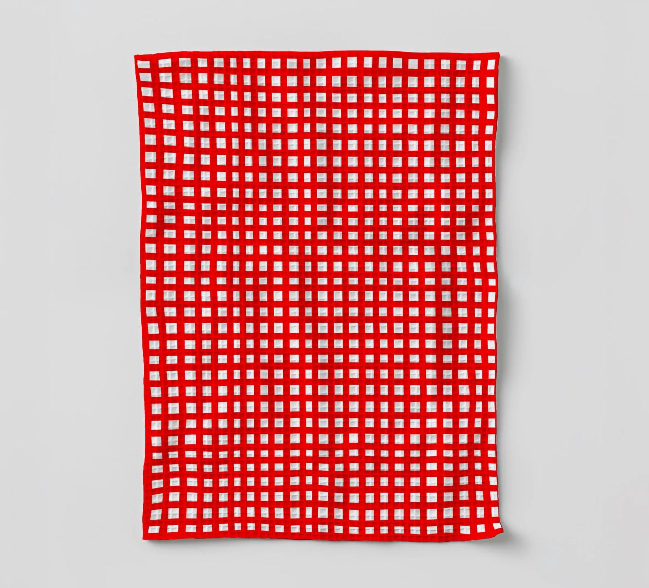 Red square mesh grid canovaccio da cucina da baobabprintstore