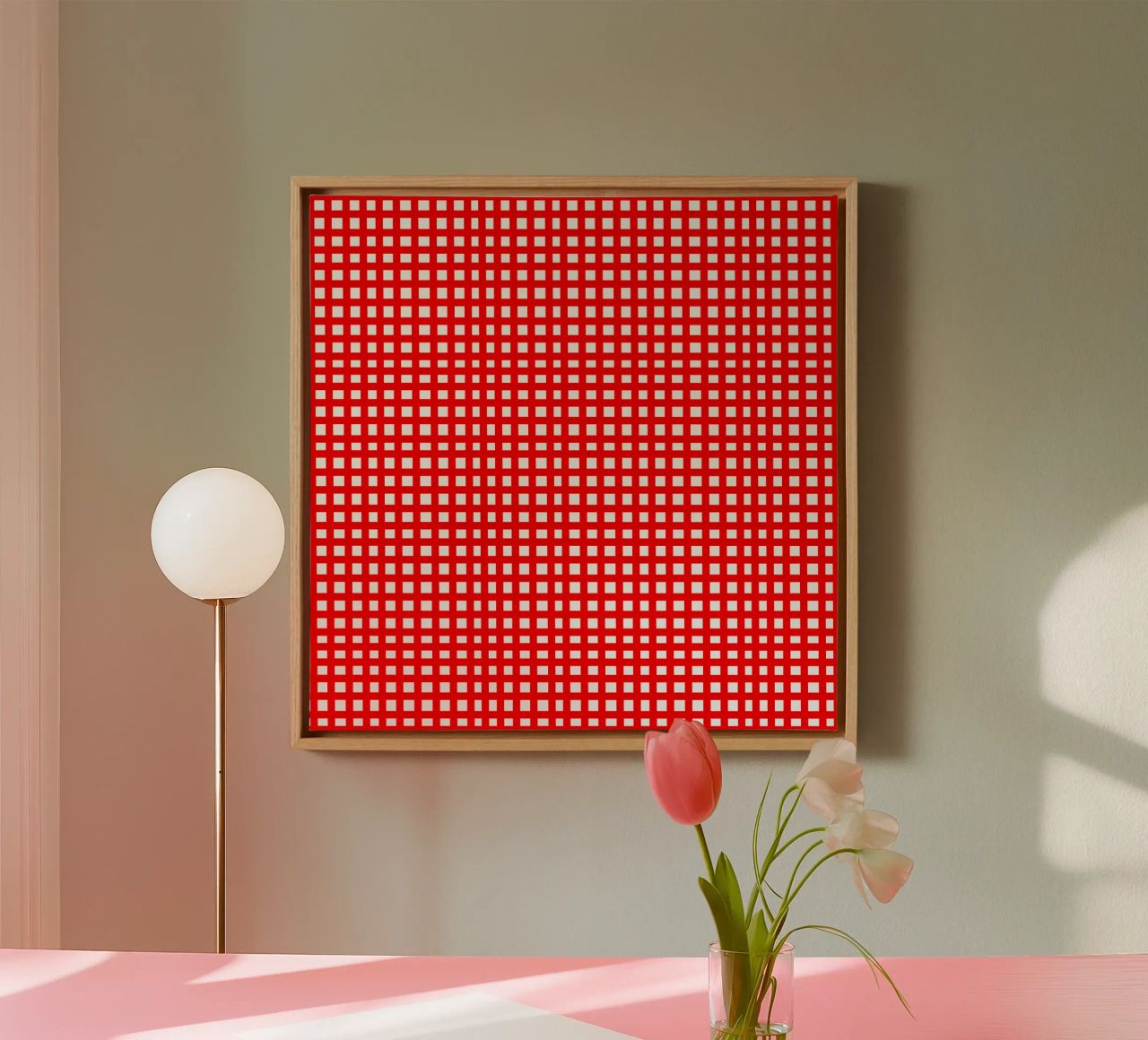 Red square mesh grid tela da baobabprintstore