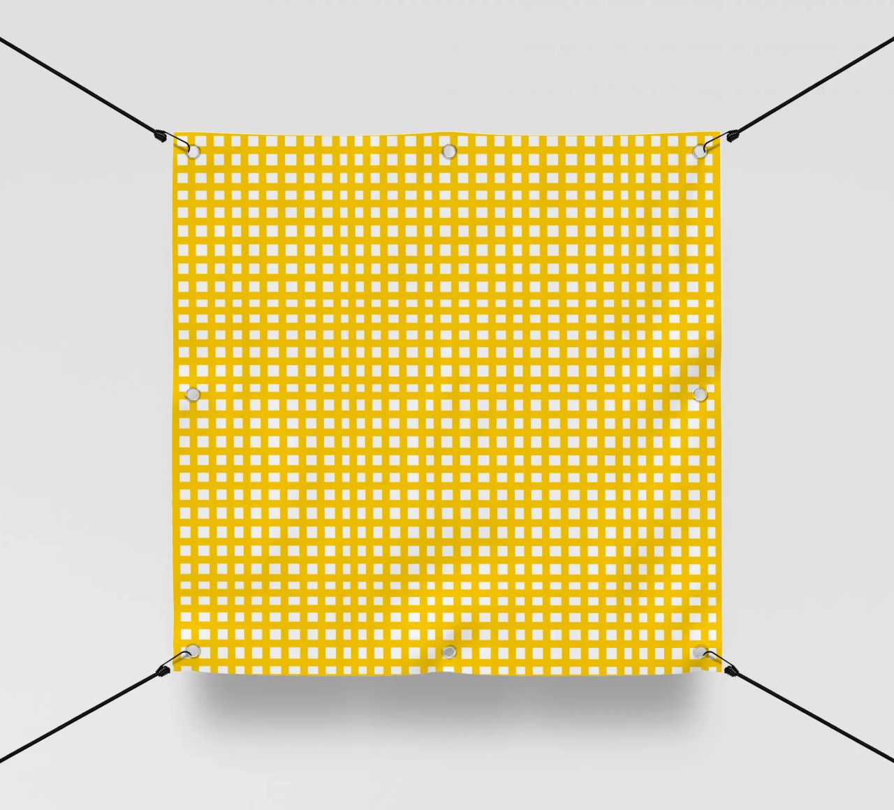 Yellow square mesh grid telo in pvc da baobabprintstore
