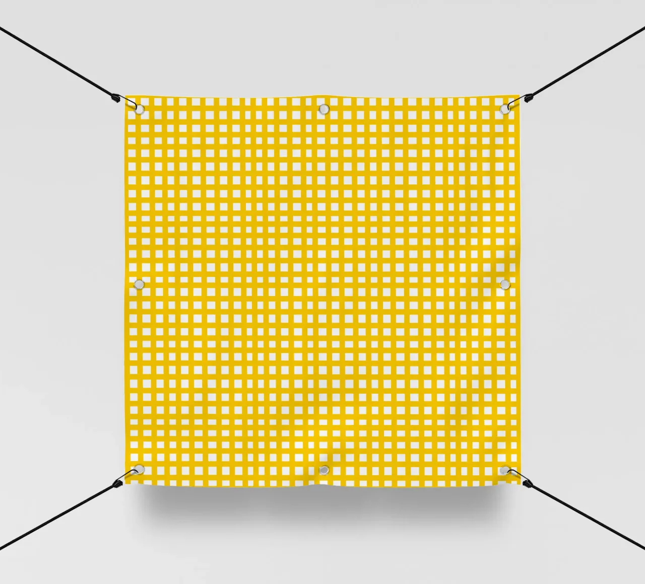 Yellow square mesh grid telo in pvc da baobabprintstore