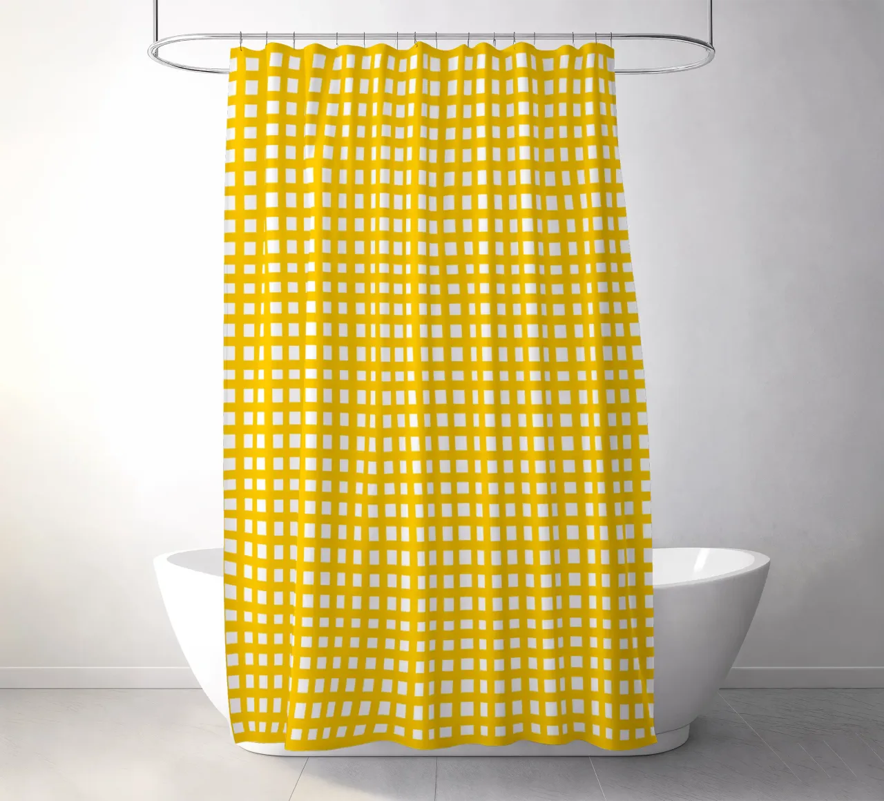 Yellow square mesh grid tenda da doccia da baobabprintstore