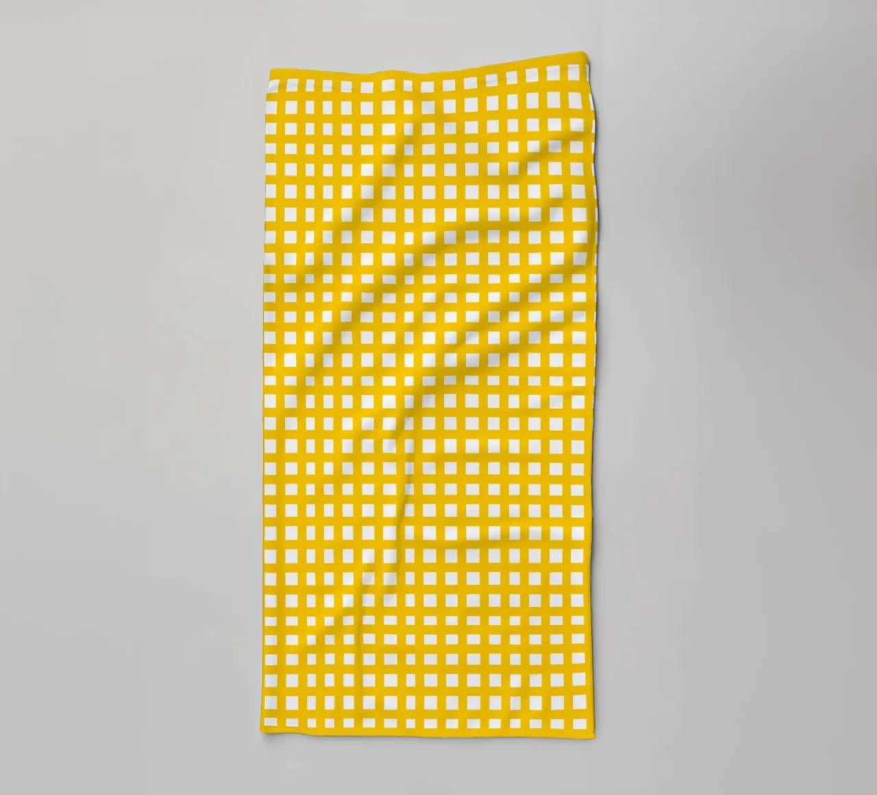 Yellow square mesh grid towel by baobabprintstore
